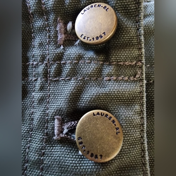 Lauren Ralph Lauren Olive Green Button Down Front Skirt Size 16W Vintage - Picture 4 of 11